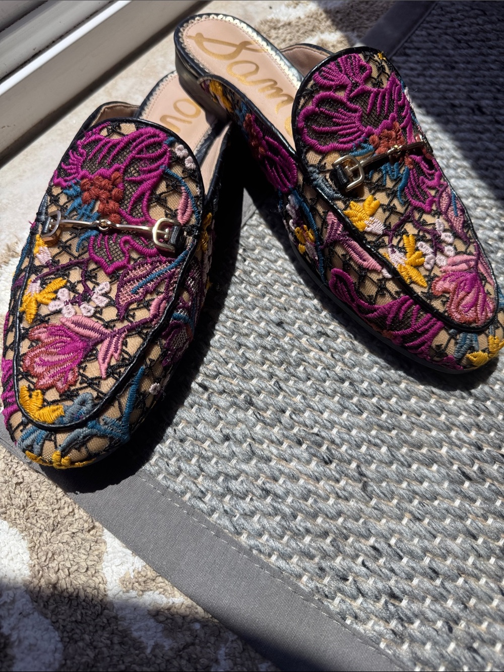 Sam Edelman Linnie Embroidered Floral and Lace Slip-On Mules EUC Sz 9 Multicolor - Picture 2 of 16